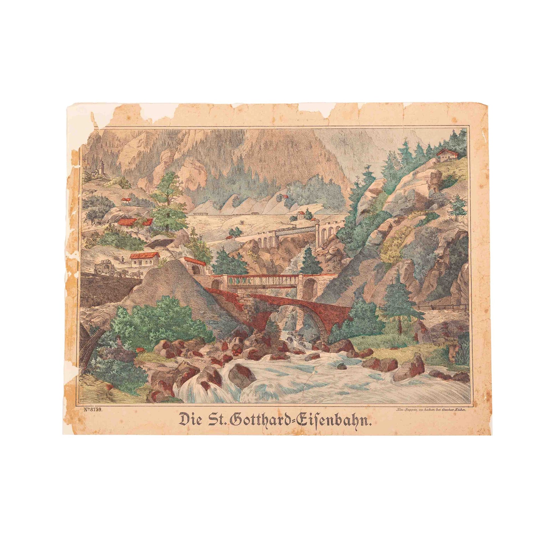 Prent 'Die St. Gotthard-Eisenbahn'-1