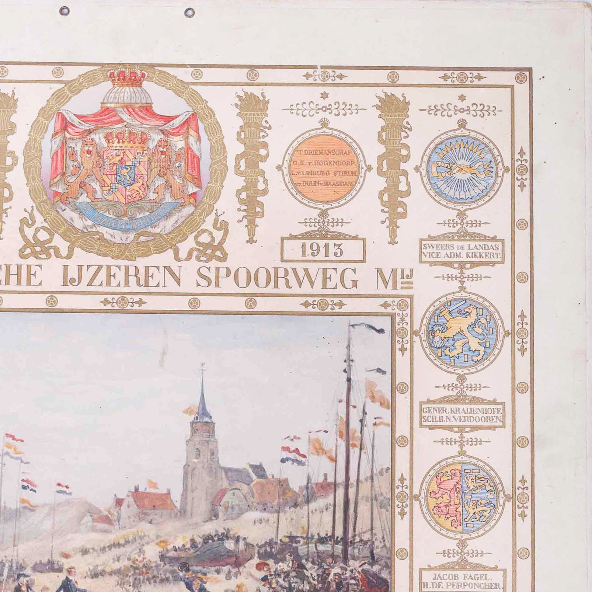Kalender bij eeuwfeest aankomst van de Prins van Oranje te Scheveningen, 1913-4