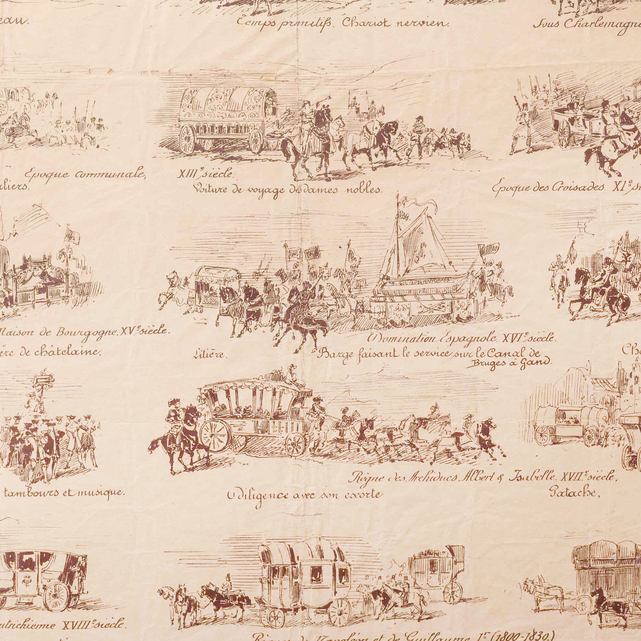 Prent 'Souvenir du Cortège Historique du Cinquantième Anniversaire des Chemins de Fer Belges', ca. 1885