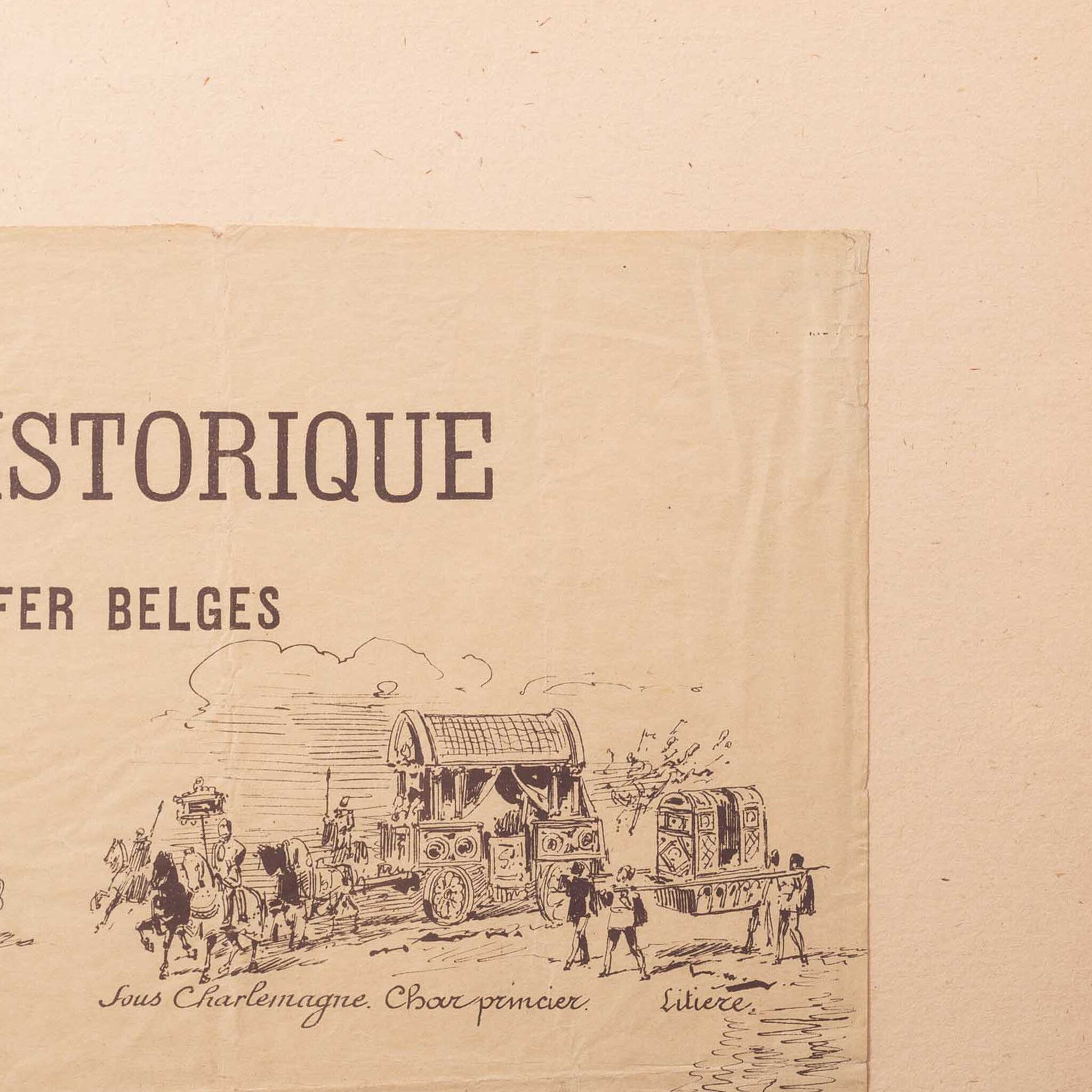 Prent 'Souvenir du Cortège Historique du Cinquantième Anniversaire des Chemins de Fer Belges', ca. 1885-zoom-3