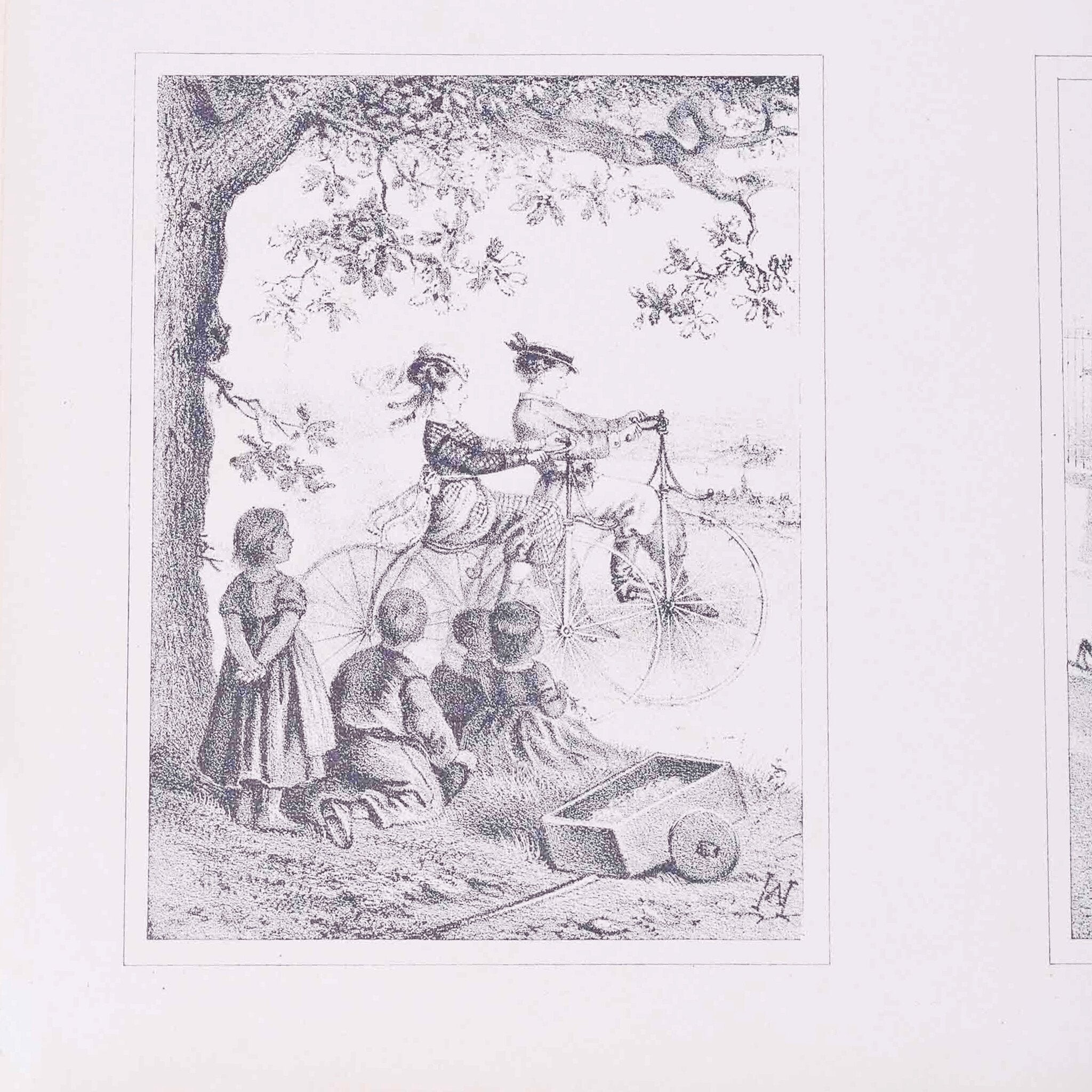 Twee prenten met vier 19e eeuwse scenes, ca. 1870-zoom-7