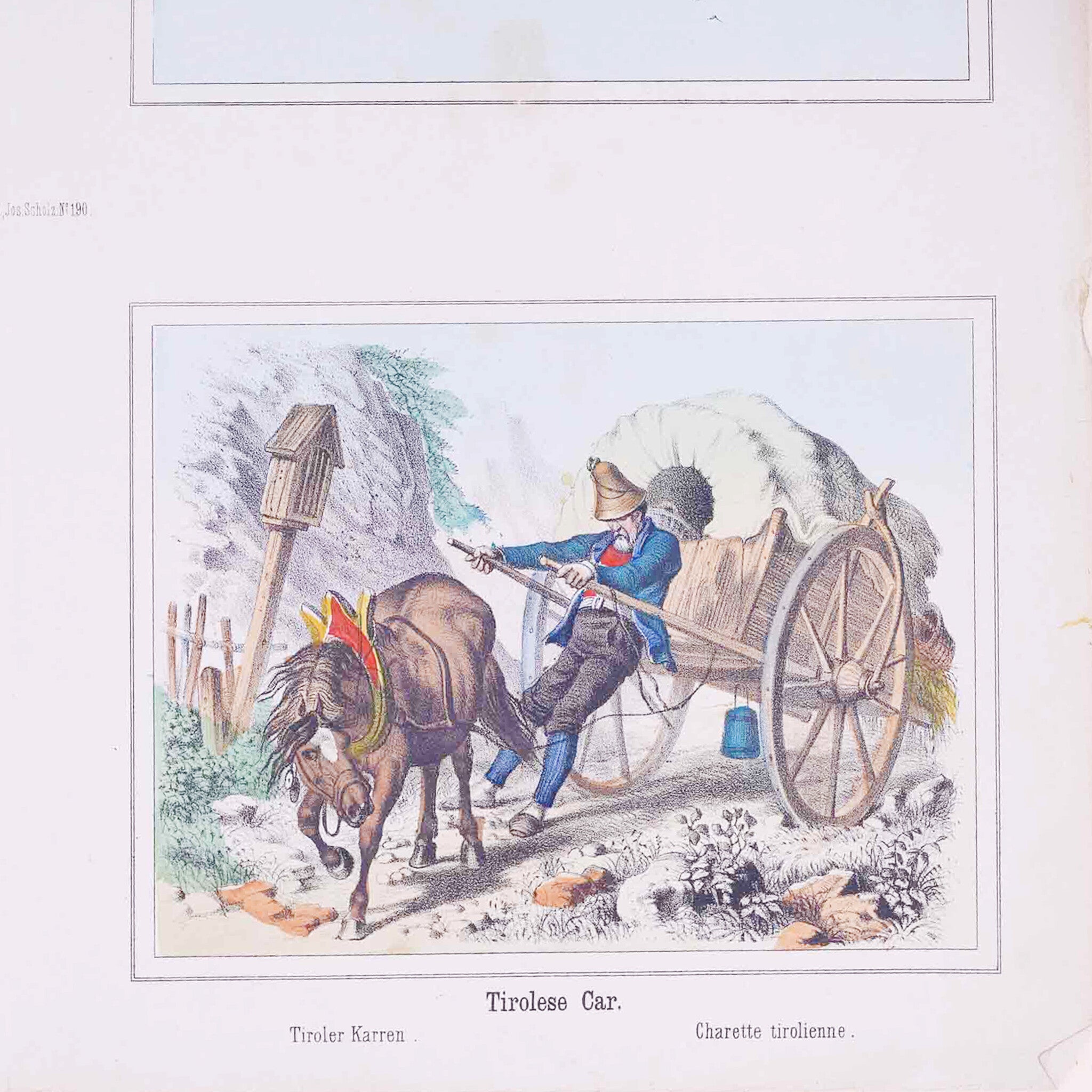 Twee prenten met vier 19e eeuwse scenes, ca. 1870-zoom-3