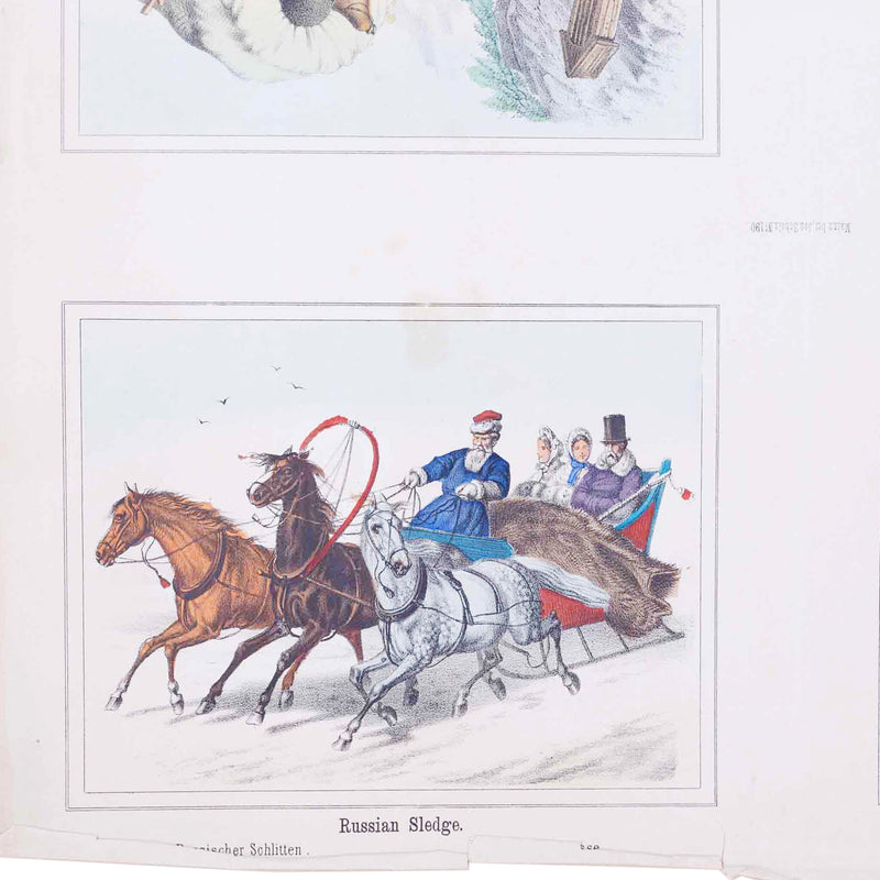 Twee prenten met vier 19e eeuwse scenes, ca. 1870-zoom-
