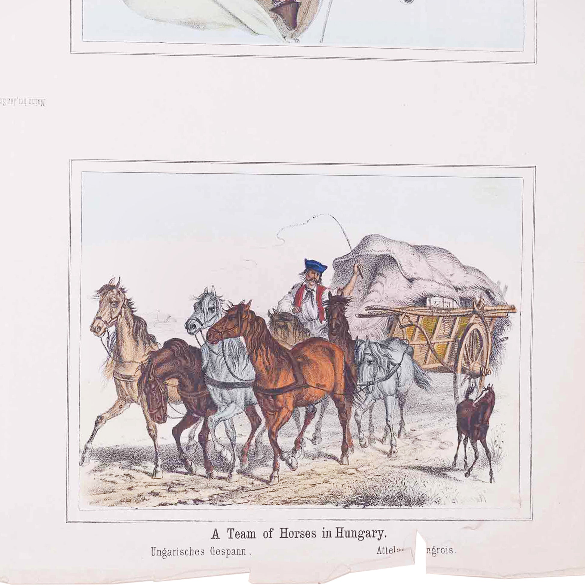 Twee prenten met vier 19e eeuwse scenes, ca. 1870-5
