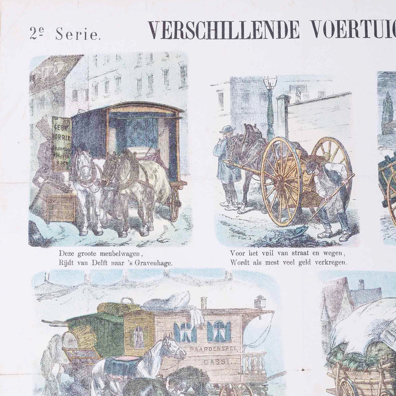 Centsprent 'Verschillende voertuigen'(N° 32), Meijer's prenten, ca 1874-zoom-