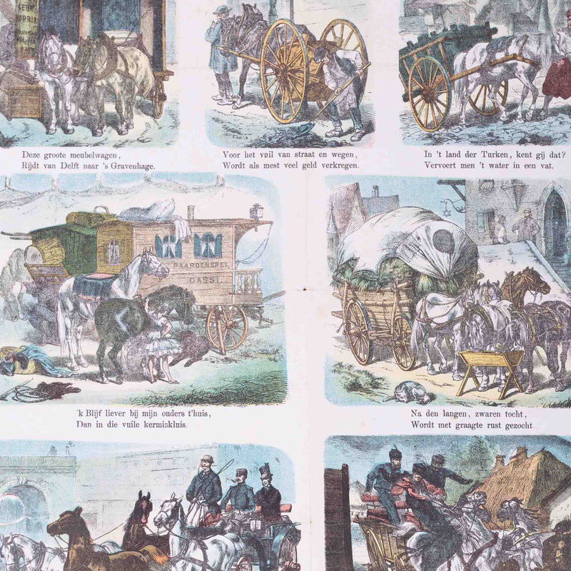 Centsprent 'Verschillende voertuigen'(N° 32), Meijer's prenten, ca 1874-zoom-