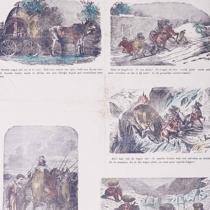 Prent 'Rijden' XXVIII, J.P. Schaberg, 19e eeuw-zoom-