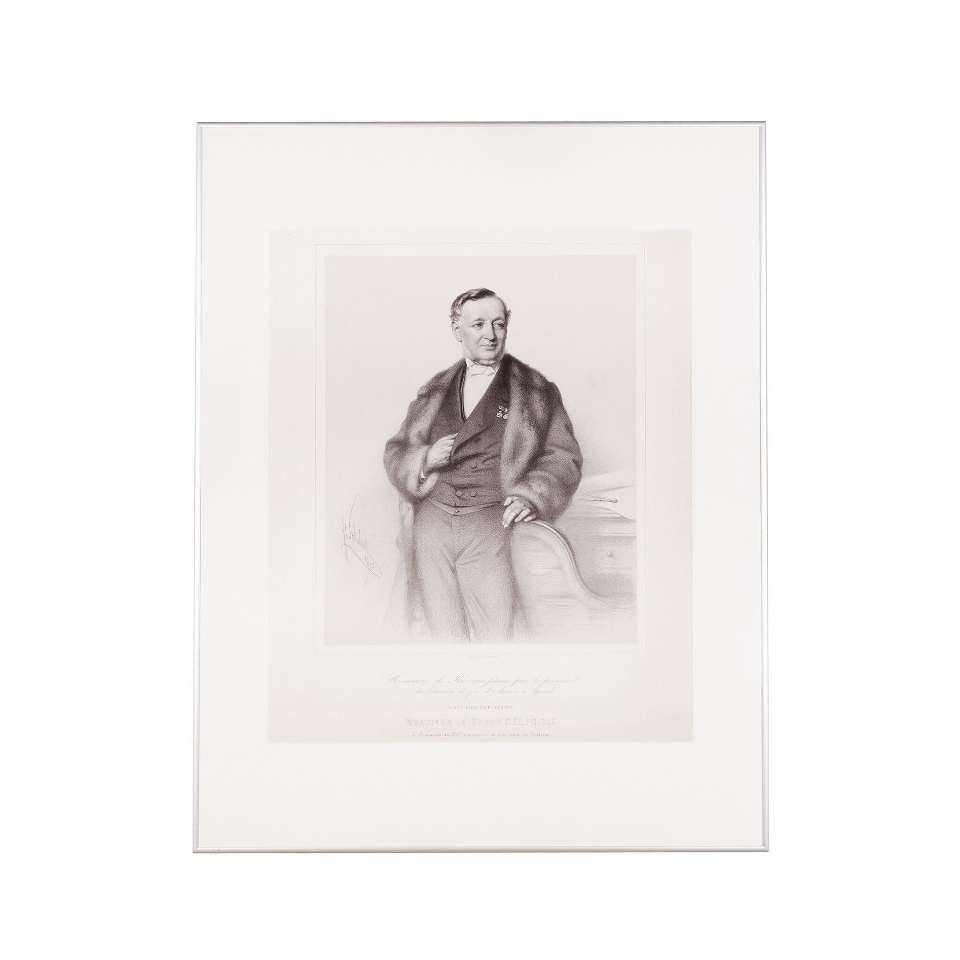 Prent 'Monsieur le Baron E.F.L. Prisse', ca. 1873-1