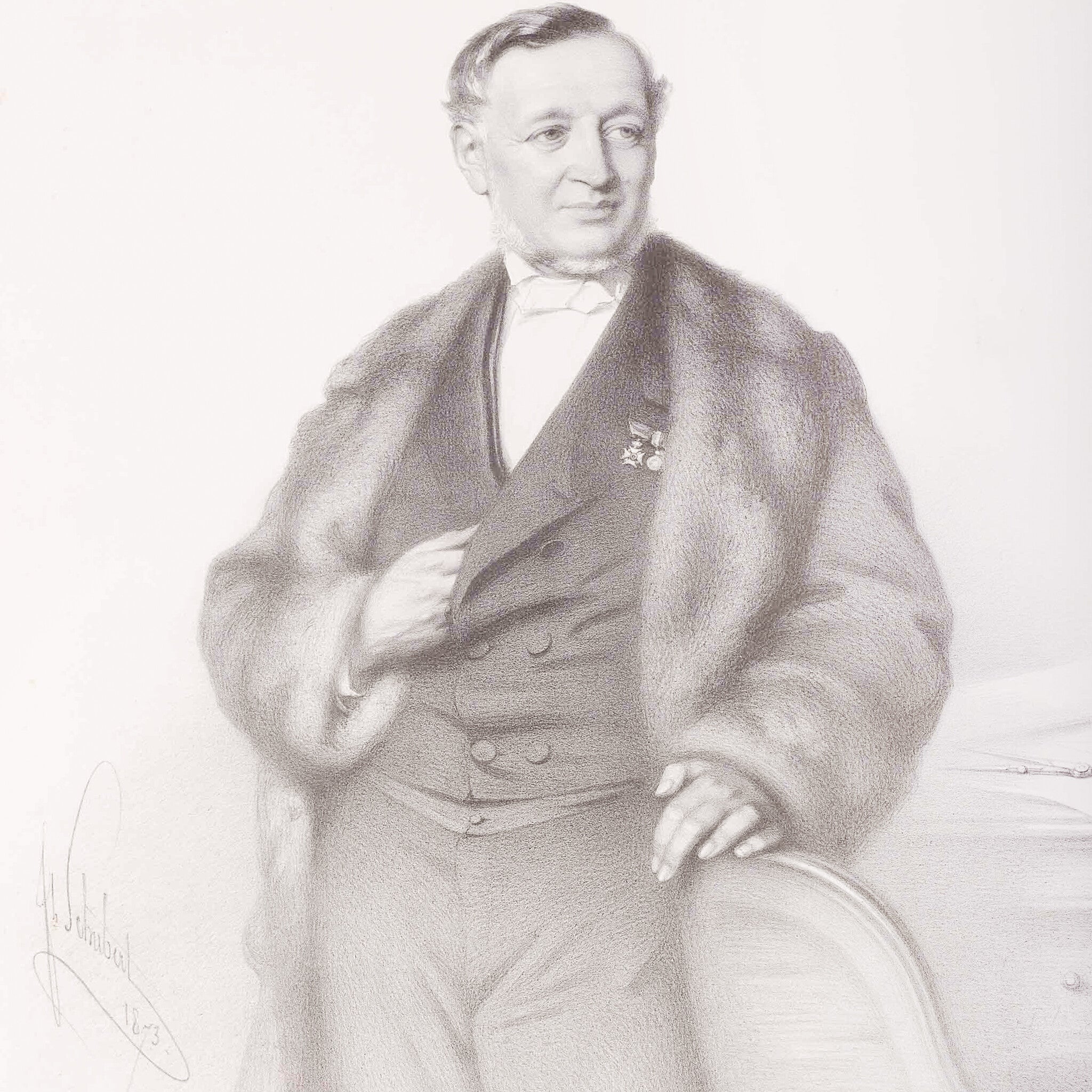 Prent 'Monsieur le Baron E.F.L. Prisse', ca. 1873-zoom-2