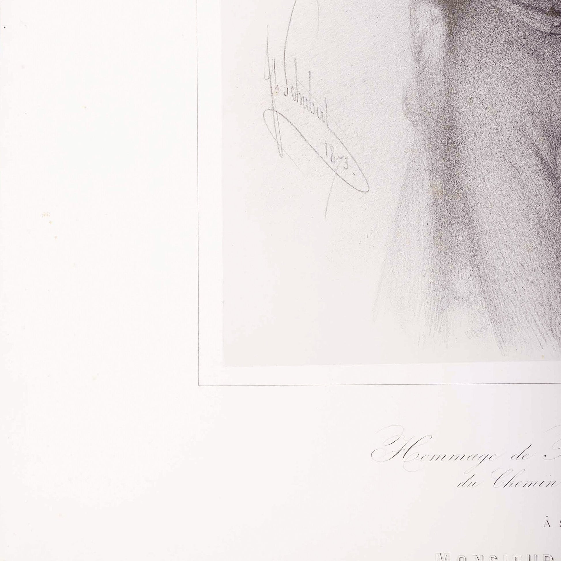 Prent 'Monsieur le Baron E.F.L. Prisse', ca. 1873-4