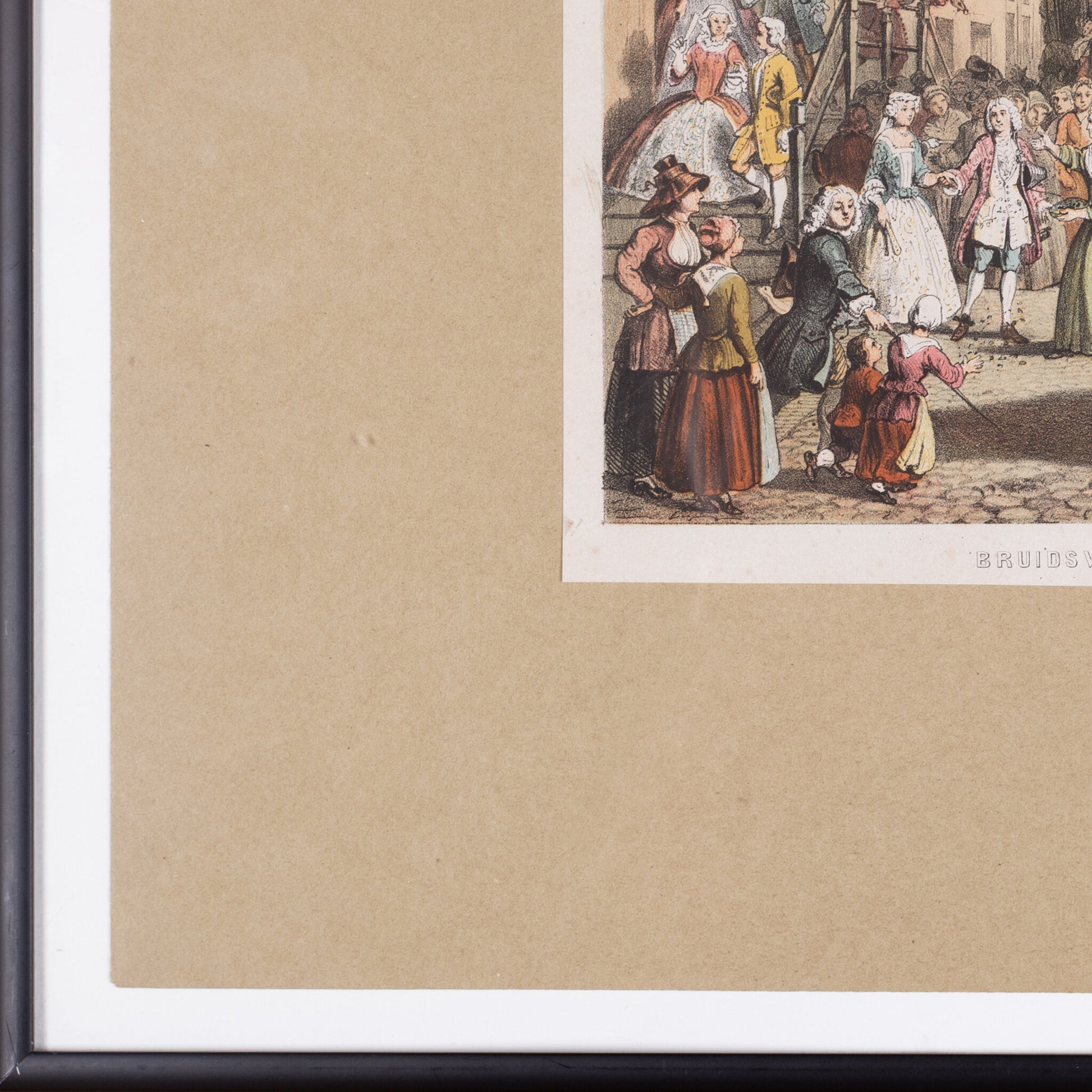 Prent 'Bruidsvaart. (18e eeuw)', P.W.M. Trap, ca. 1862-3