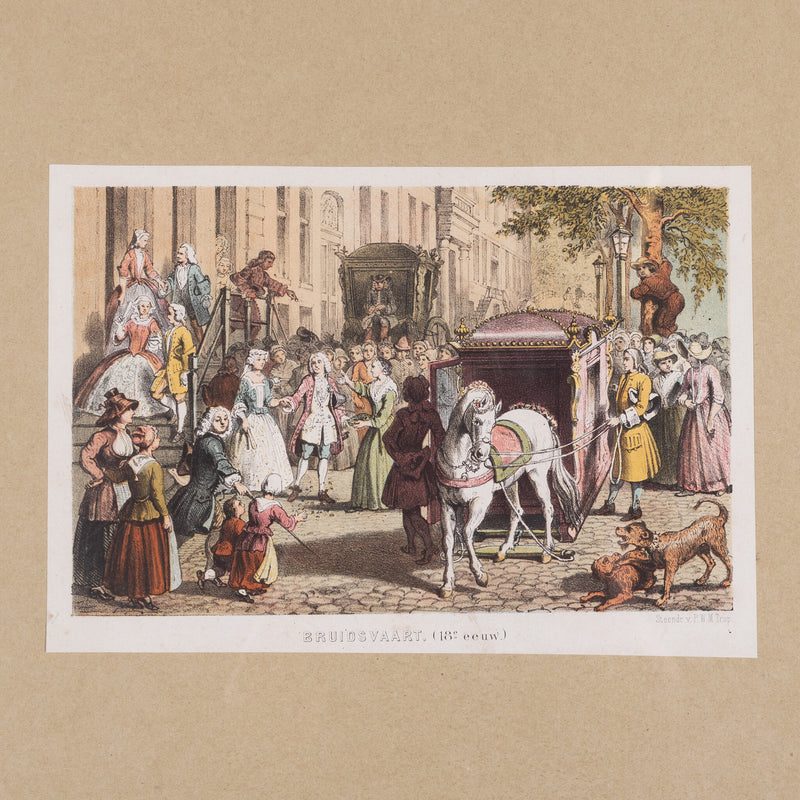 Prent 'Bruidsvaart. (18e eeuw)', P.W.M. Trap, ca. 1862-zoom-