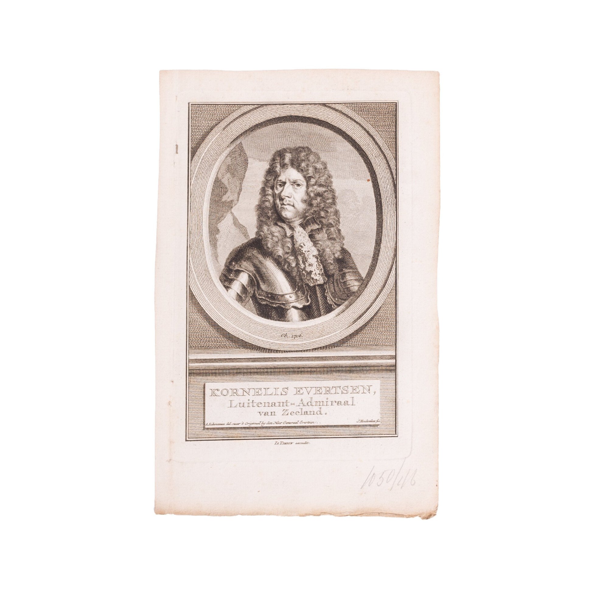 Vijf portretprenten van het Zeeuws geslacht Evertsen, J. Houbraken, ca. 1760-2