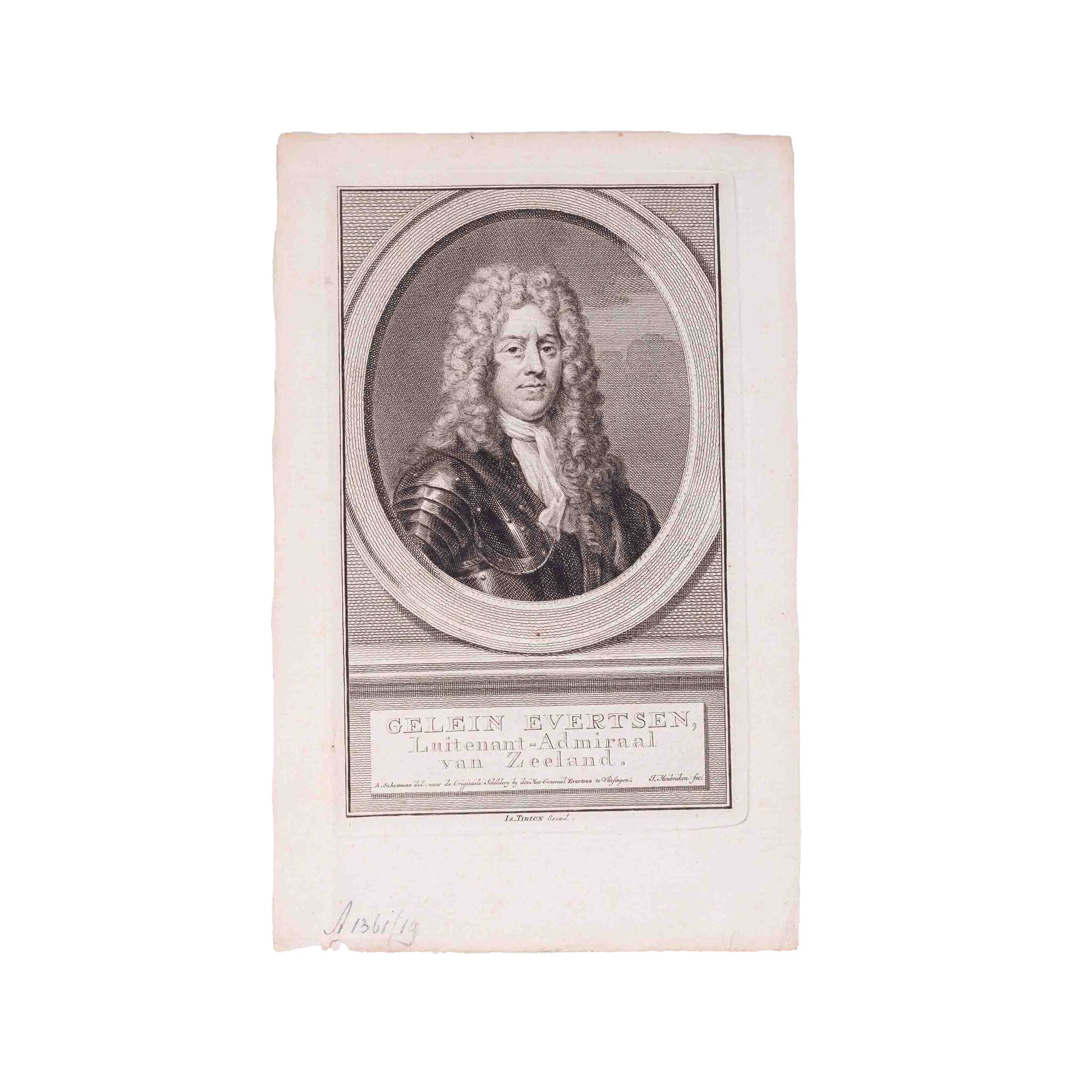 Vijf portretprenten van het Zeeuws geslacht Evertsen, J. Houbraken, ca. 1760-zoom-3