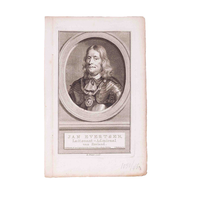 Vijf portretprenten van het Zeeuws geslacht Evertsen, J. Houbraken, ca. 1760-zoom-