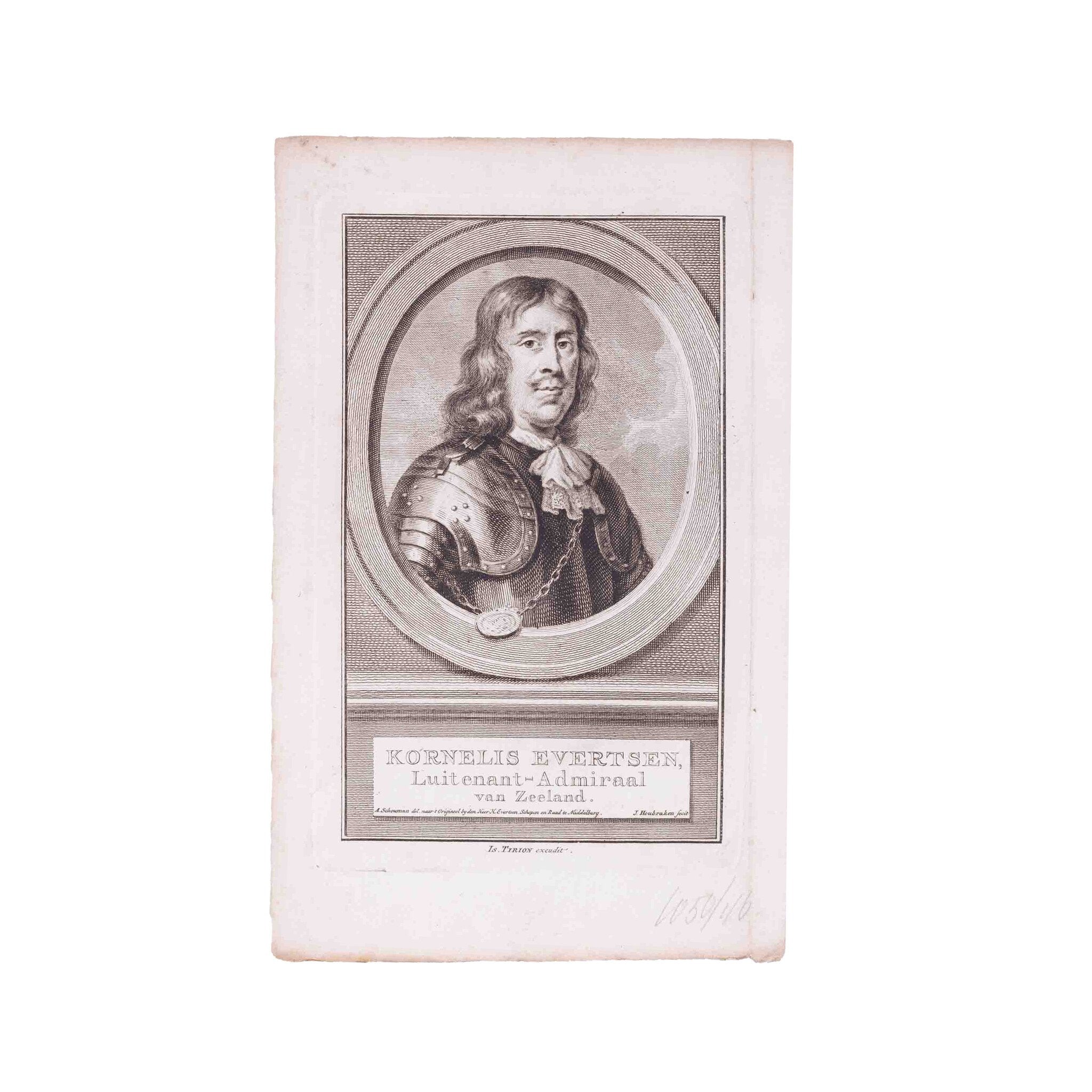 Vijf portretprenten van het Zeeuws geslacht Evertsen, J. Houbraken, ca. 1760-zoom-6