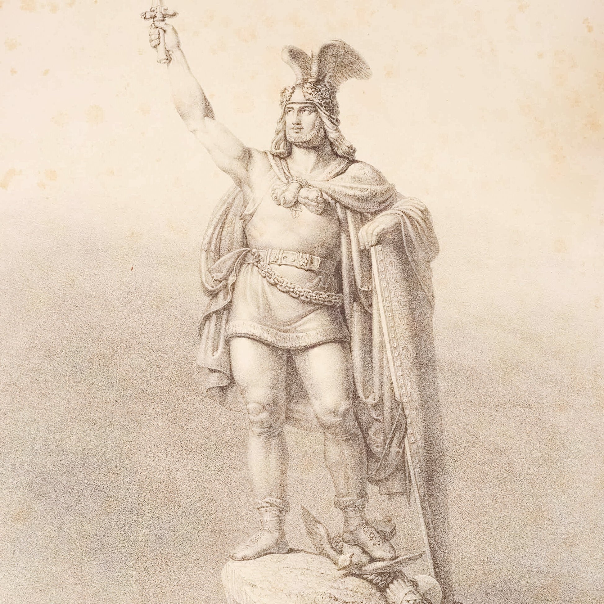 Portret 'Hermann der Cherusker Fürst', Osterwald u. Wedemeyer, eind 19e eeuw-2