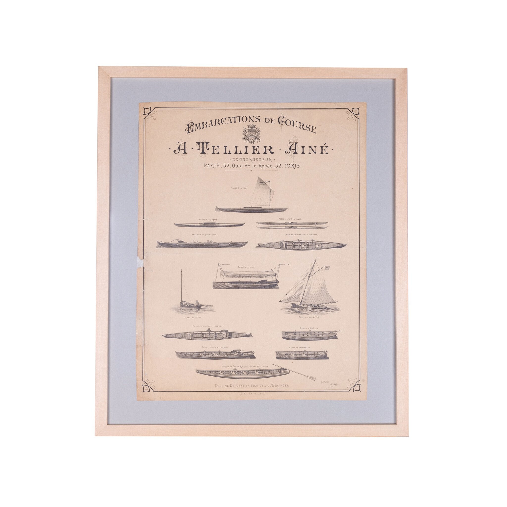 Verschillende pleziervaartuigen, Auguste Tellier, 1883
