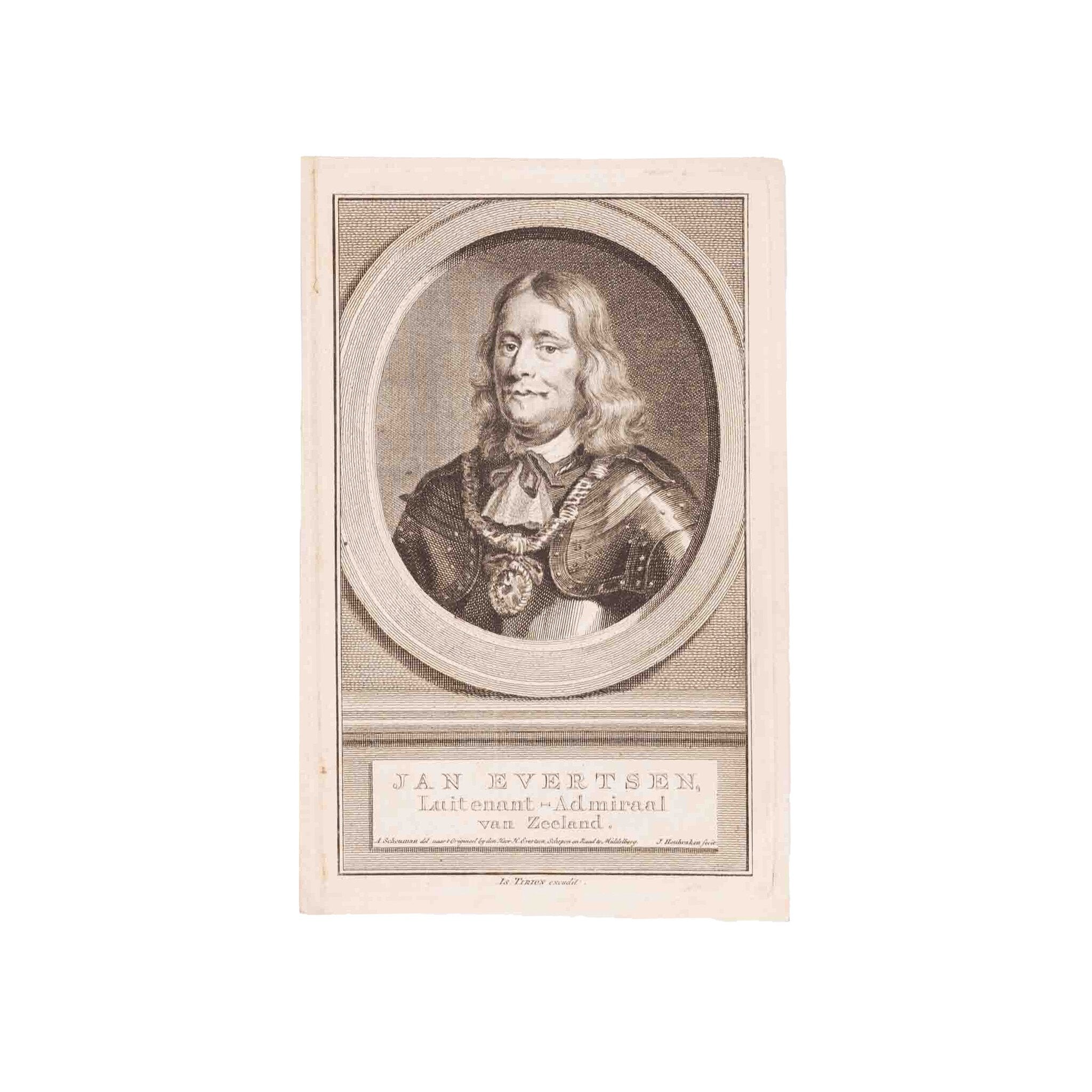 Vijf portretprenten van het Zeeuws geslacht Evertsen, J. Houbraken, ca. 1760-zoom-4