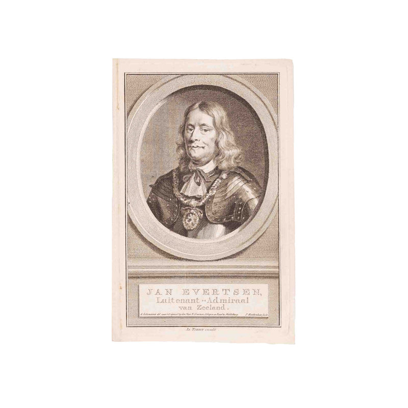 Vijf portretprenten van het Zeeuws geslacht Evertsen, J. Houbraken, ca. 1760-zoom-