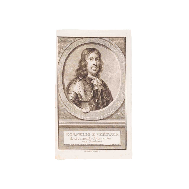 Vijf portretprenten van het Zeeuws geslacht Evertsen, J. Houbraken, ca. 1760-zoom-