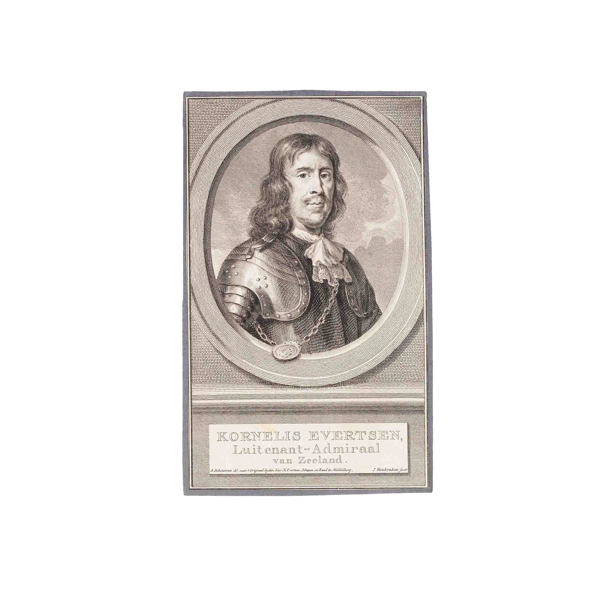 Vijf portretprenten van het Zeeuws geslacht Evertsen, J. Houbraken, ca. 1760-6