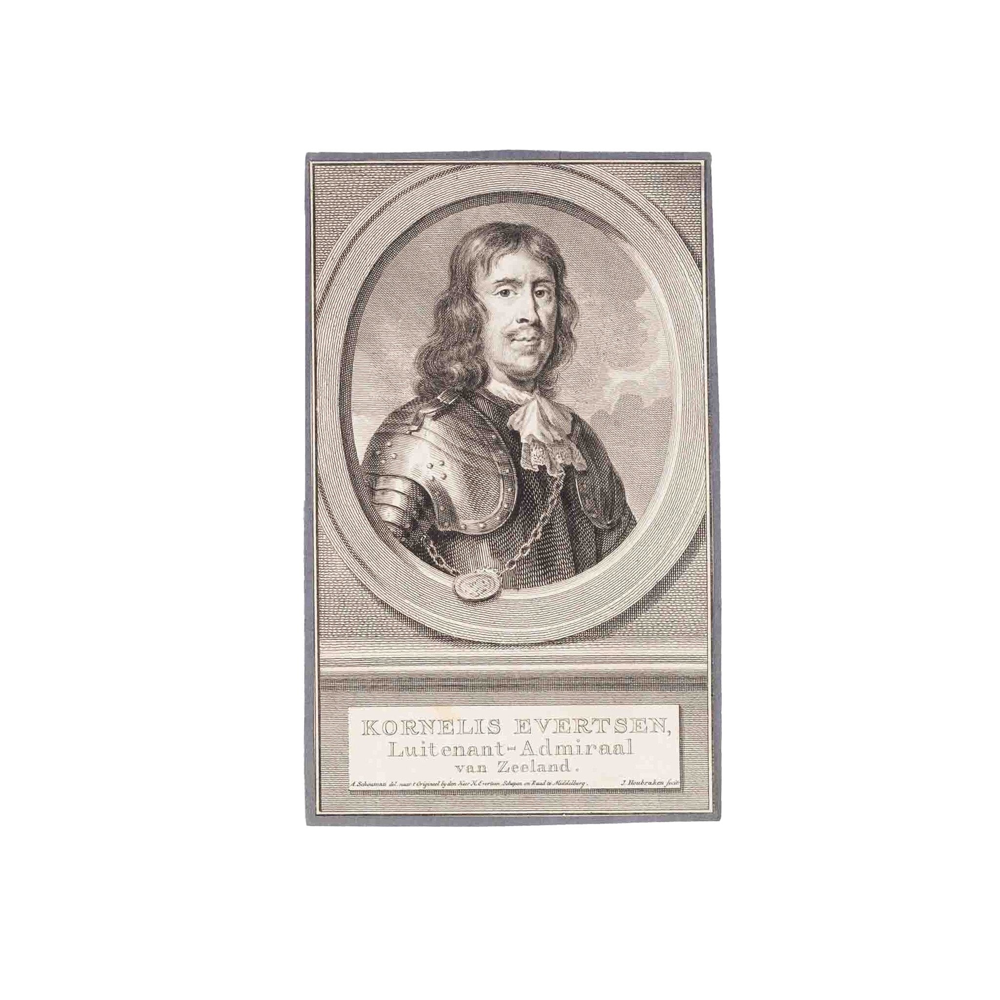 Vijf portretprenten van het Zeeuws geslacht Evertsen, J. Houbraken, ca. 1760-zoom-6