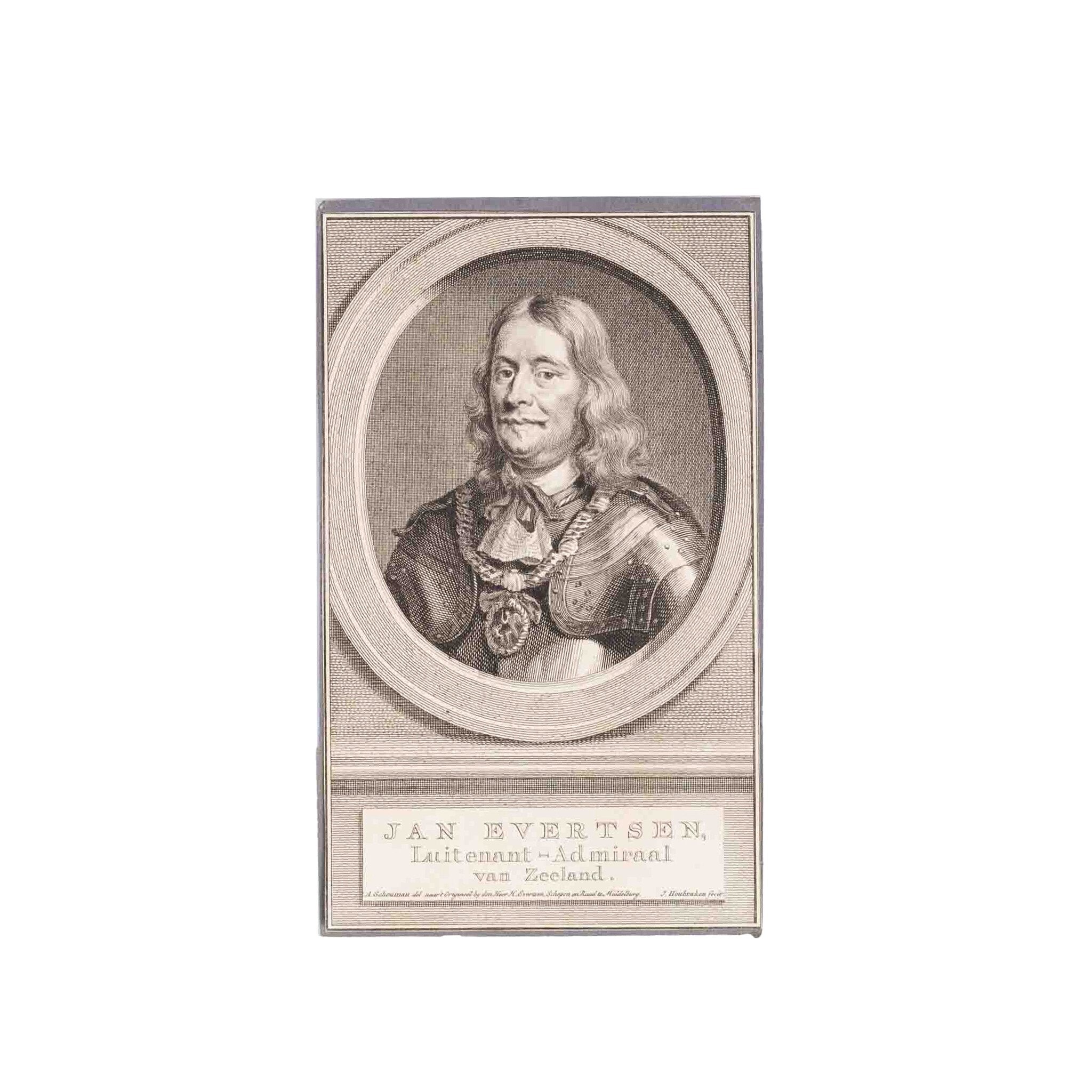 Vijf portretprenten van het Zeeuws geslacht Evertsen, J. Houbraken, ca. 1760-zoom-5