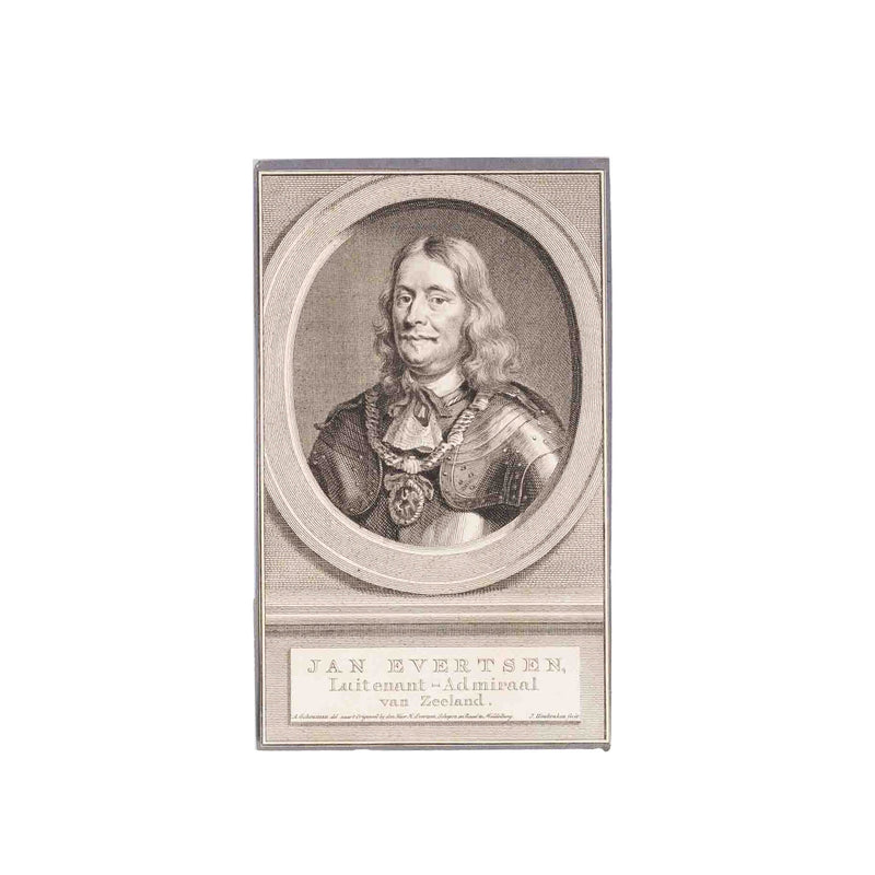 Vijf portretprenten van het Zeeuws geslacht Evertsen, J. Houbraken, ca. 1760-zoom-