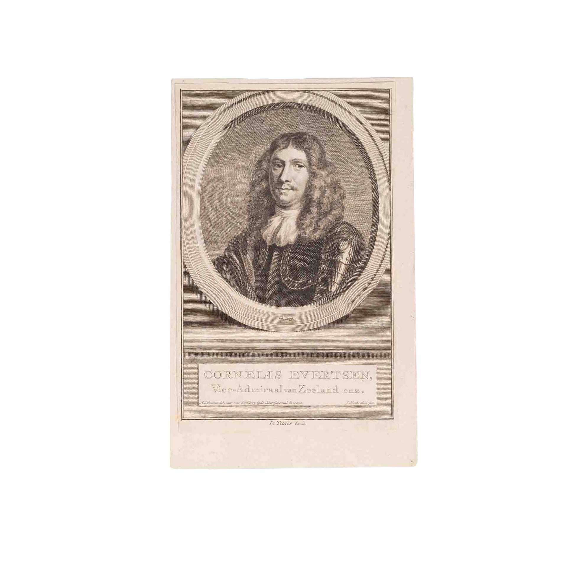 Vijf portretprenten van het Zeeuws geslacht Evertsen, J. Houbraken, ca. 1760-2
