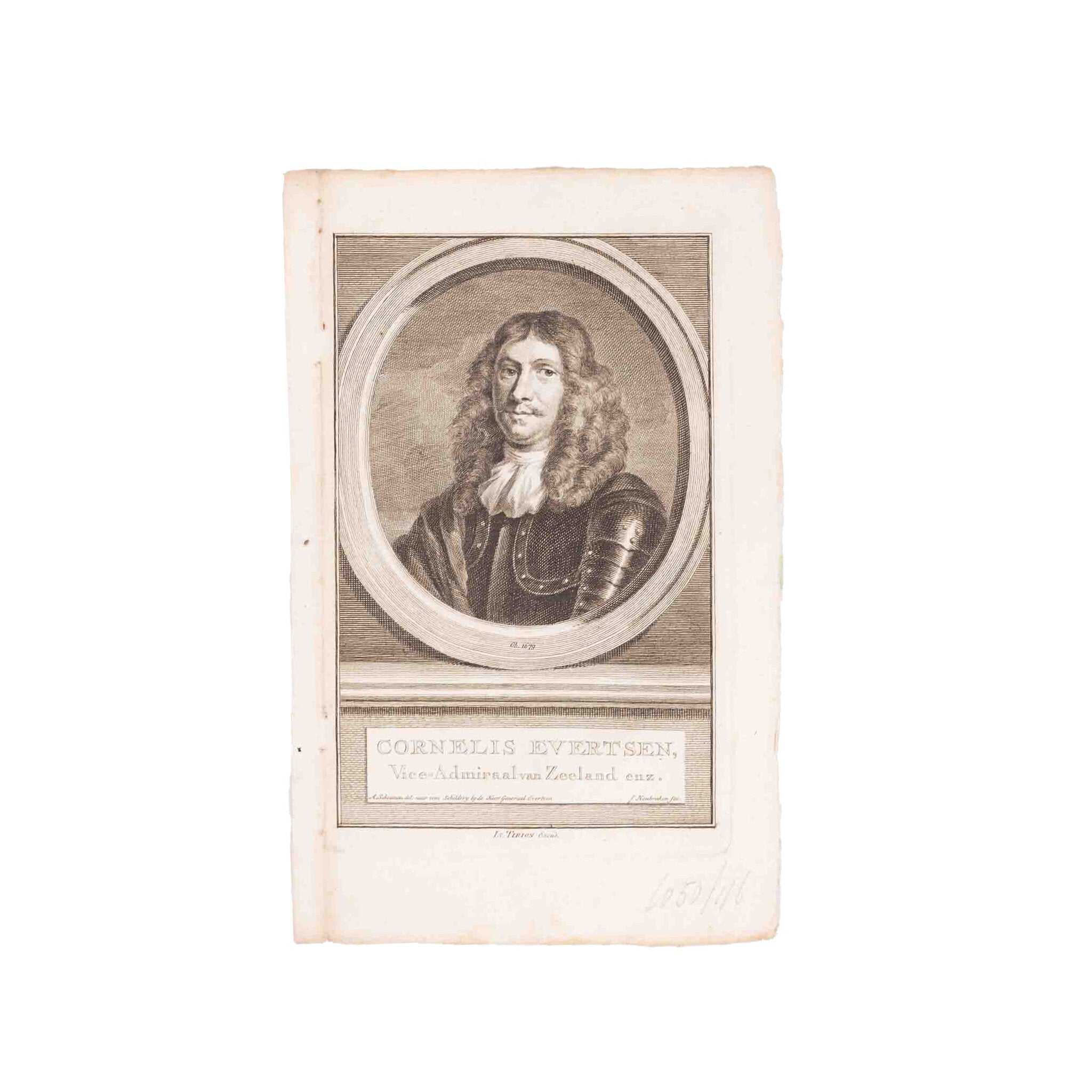 Vier portretprenten van het Zeeuws geslacht Evertsen, J. Houbraken, ca. 1760-zoom-4