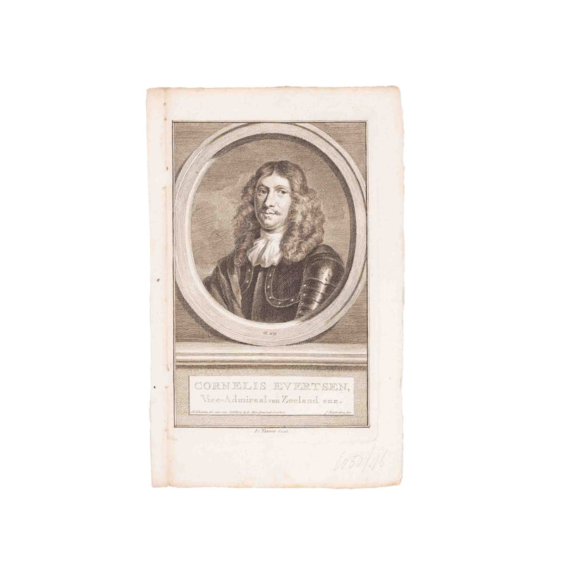 Vier portretprenten van het Zeeuws geslacht Evertsen, J. Houbraken, ca. 1760-zoom-