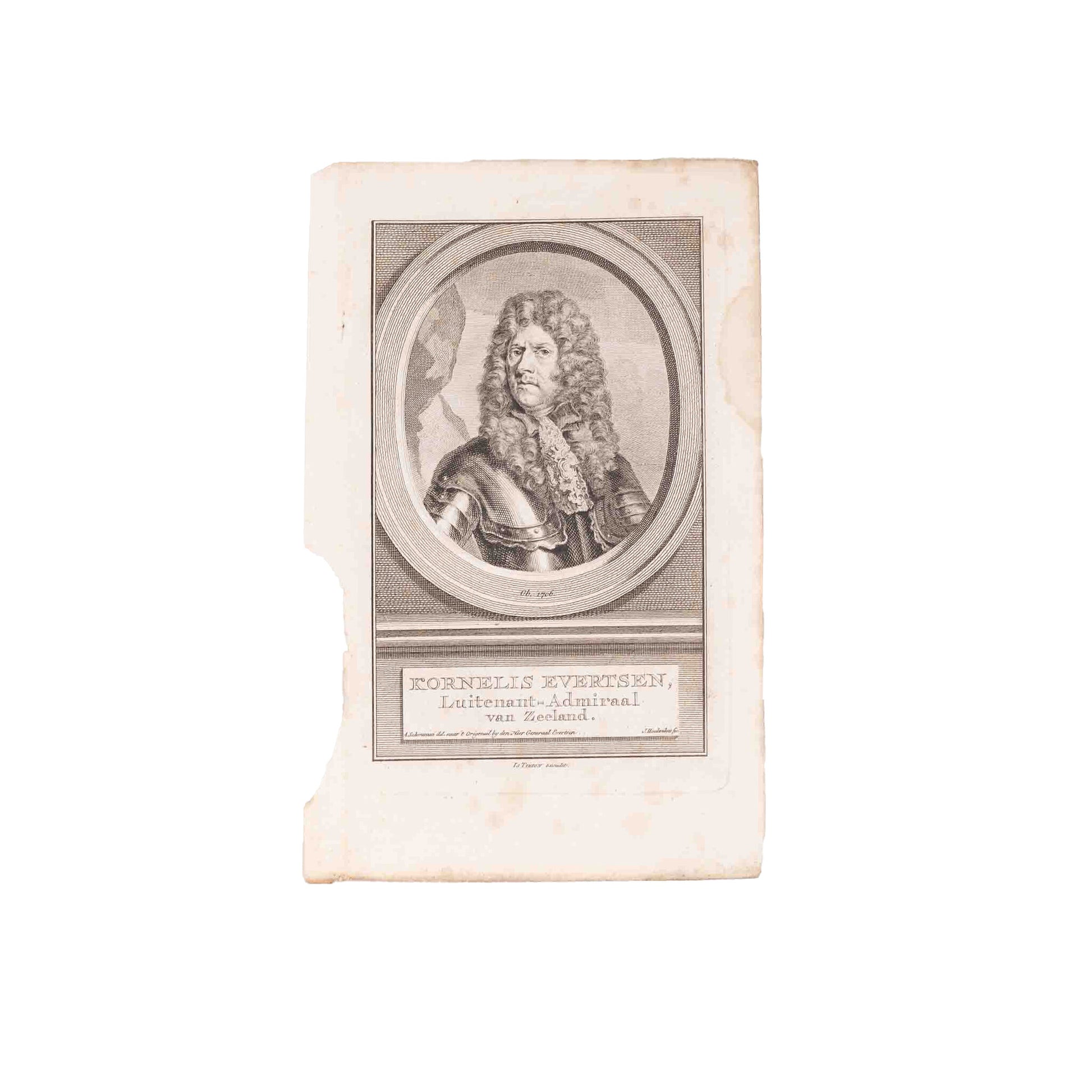 Vier portretprenten van het Zeeuws geslacht Evertsen, J. Houbraken, ca. 1760-3