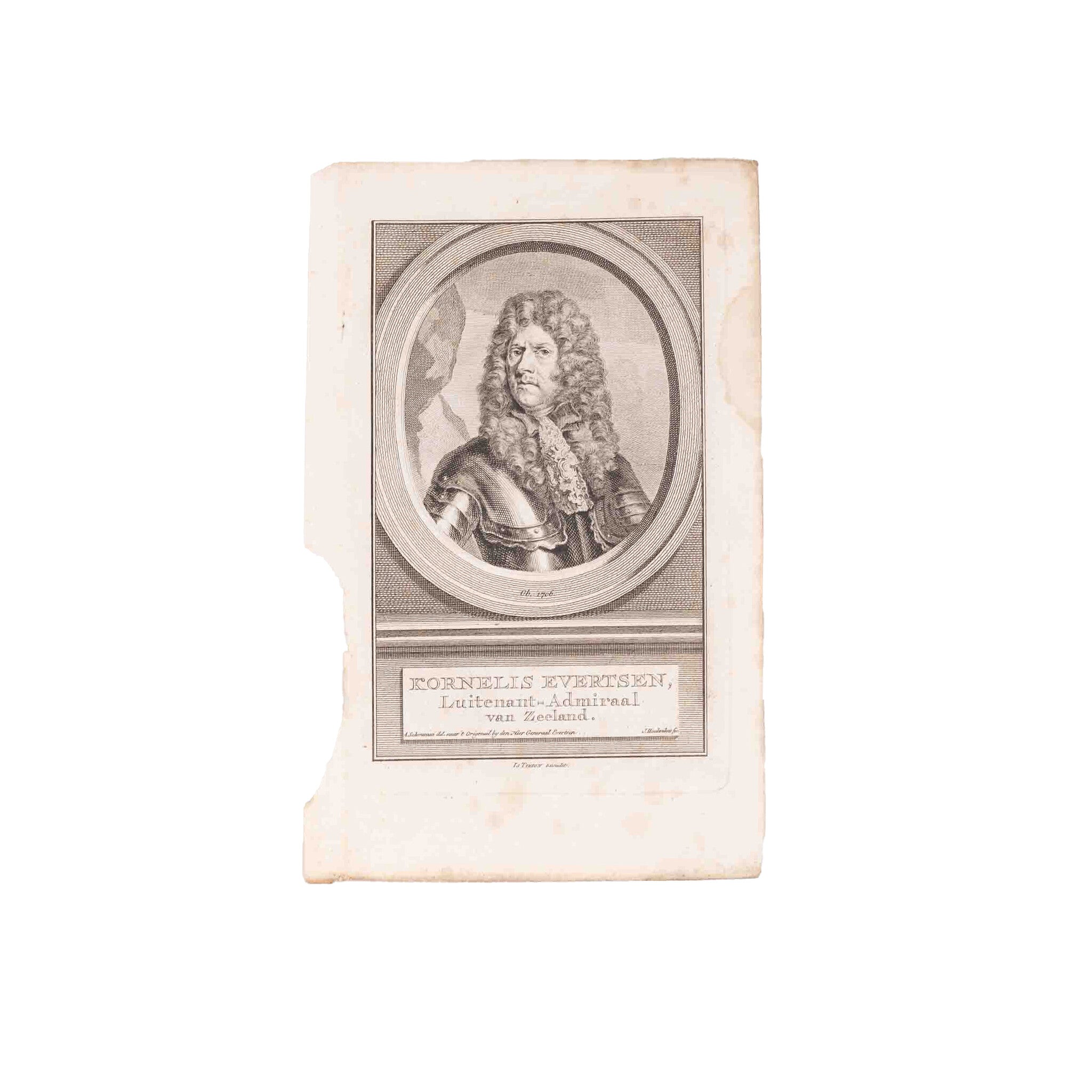 Vier portretprenten van het Zeeuws geslacht Evertsen, J. Houbraken, ca. 1760-zoom-3