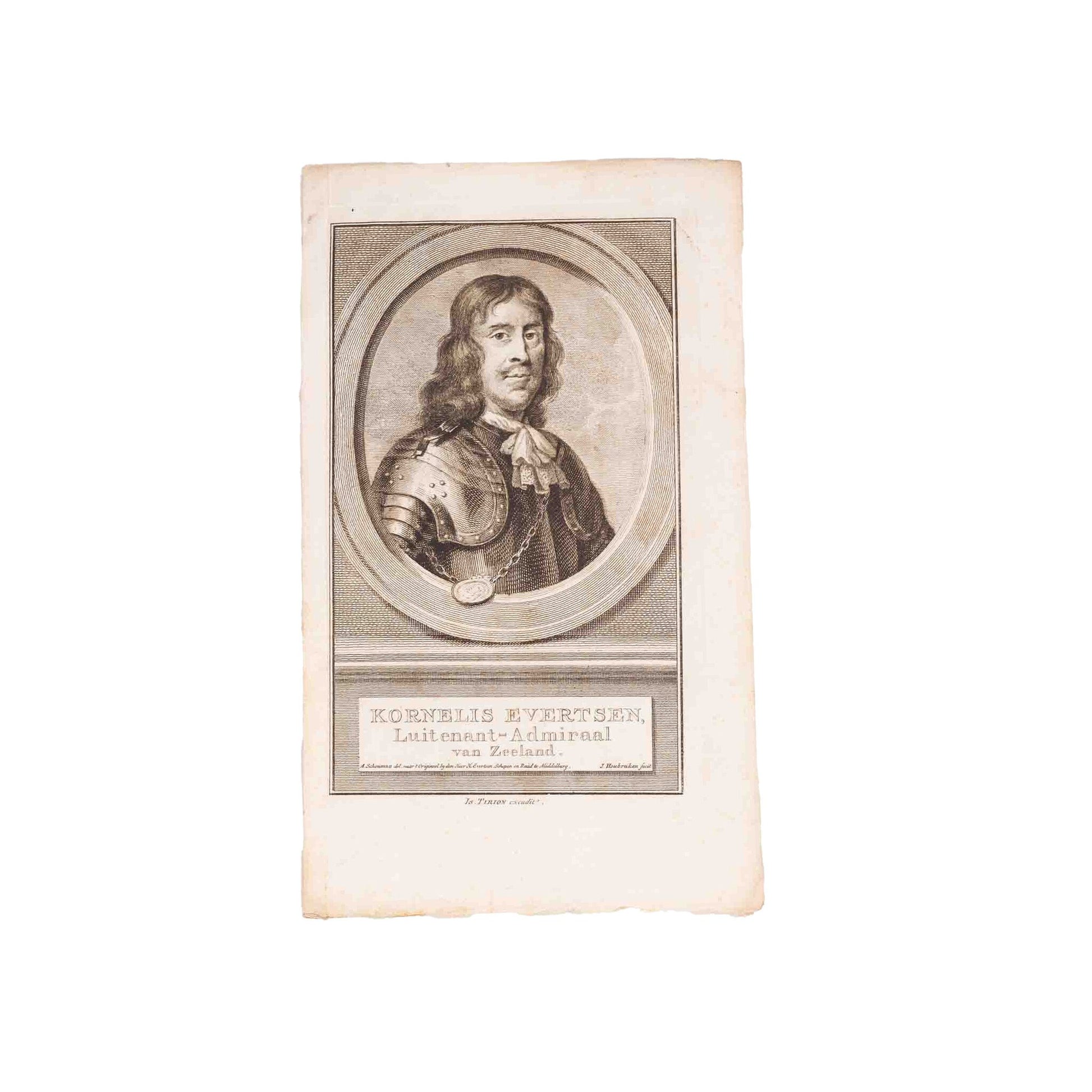 Vier portretprenten van het Zeeuws geslacht Evertsen, J. Houbraken, ca. 1760-2