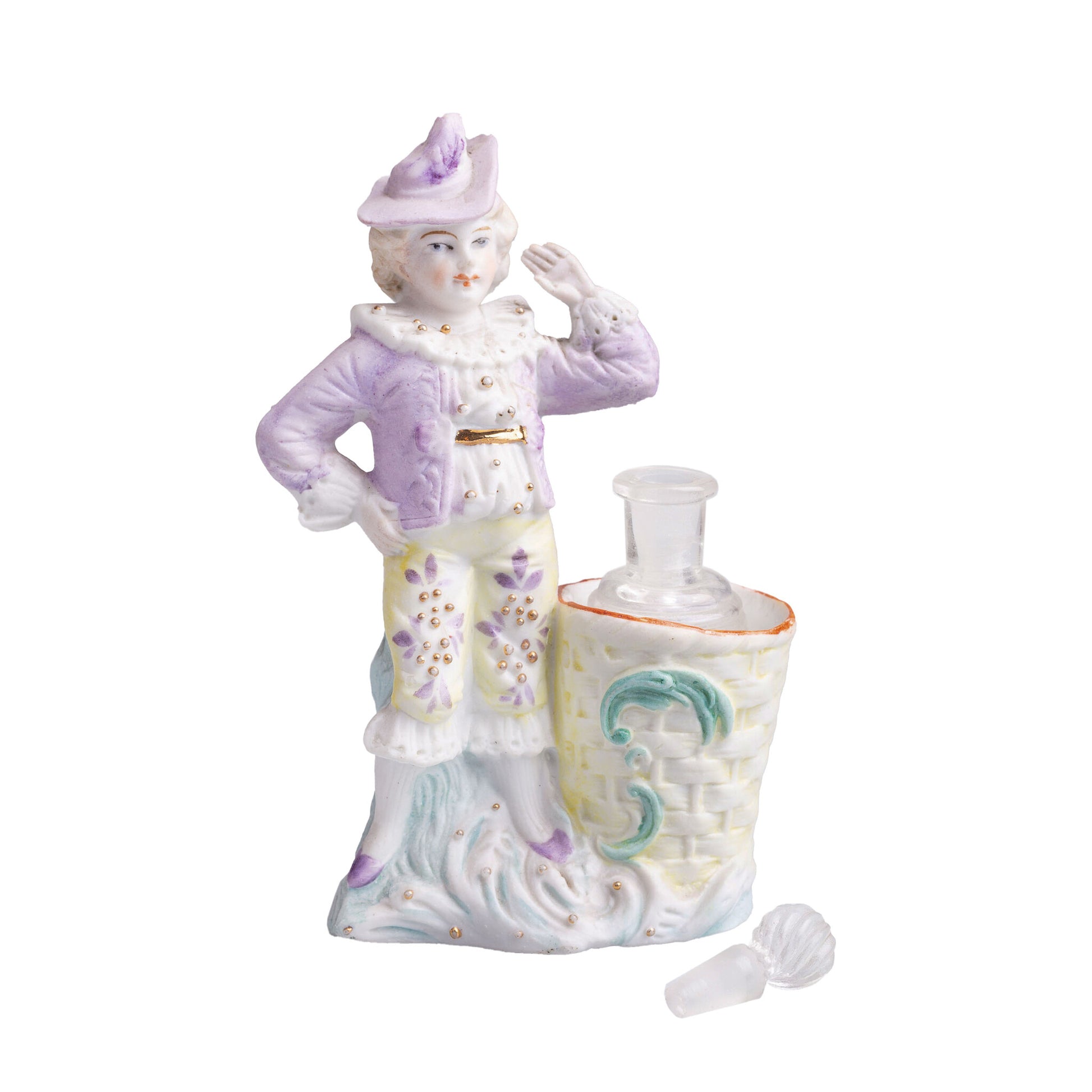 Beeldje van jongetje met mandje met stopfles-1