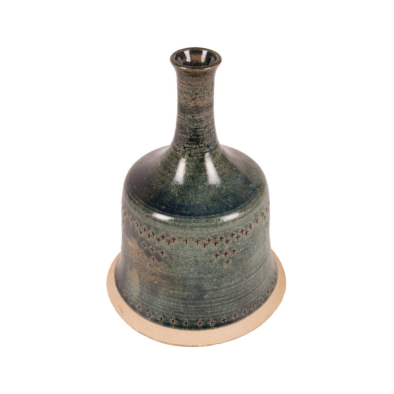 Marianna Franken, Blauwgroene keramieken klok met klepel, 1965-zoom-