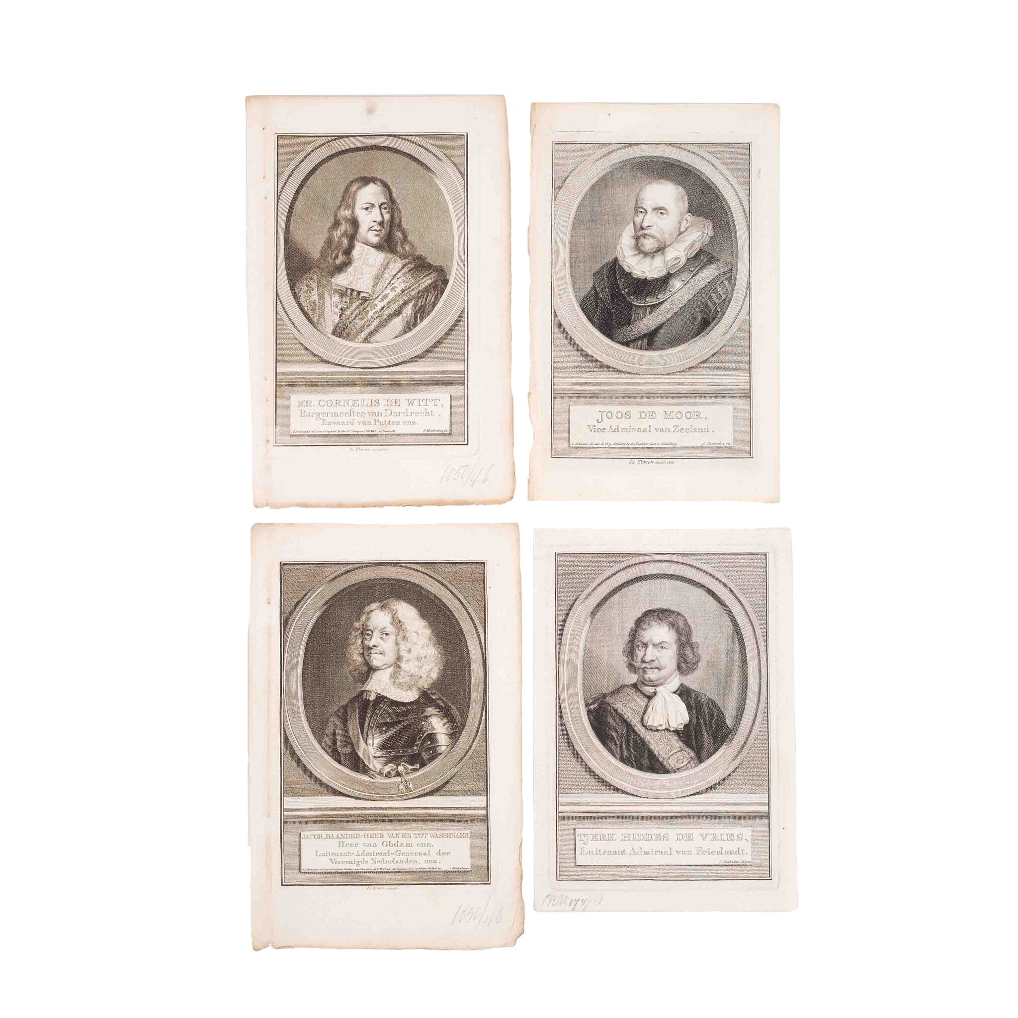 Vier portretten van mannen, J. Houbraken, ca. 1750-1760-zoom-1