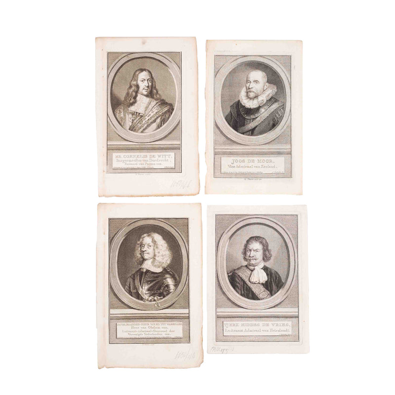 Vier portretten van mannen, J. Houbraken, ca. 1750-1760-zoom-