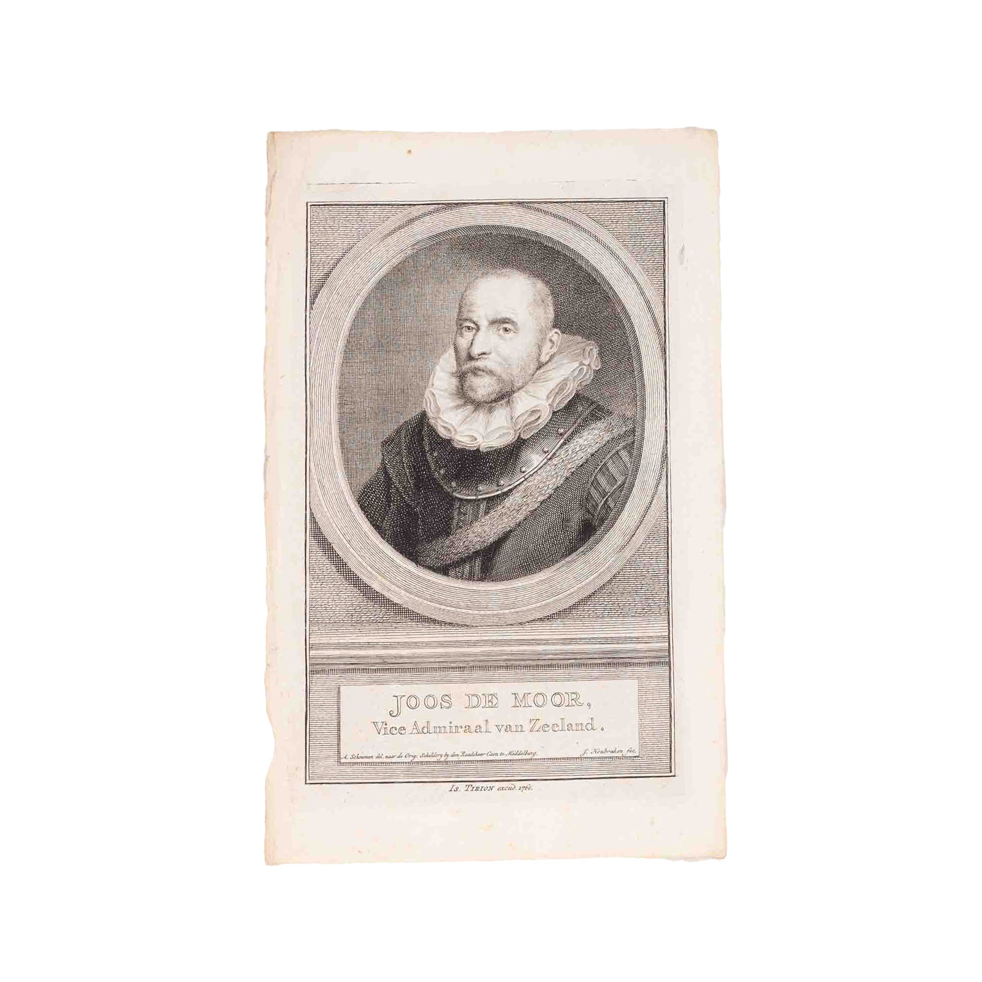 Vier portretten van mannen, J. Houbraken, ca. 1750-1760-3
