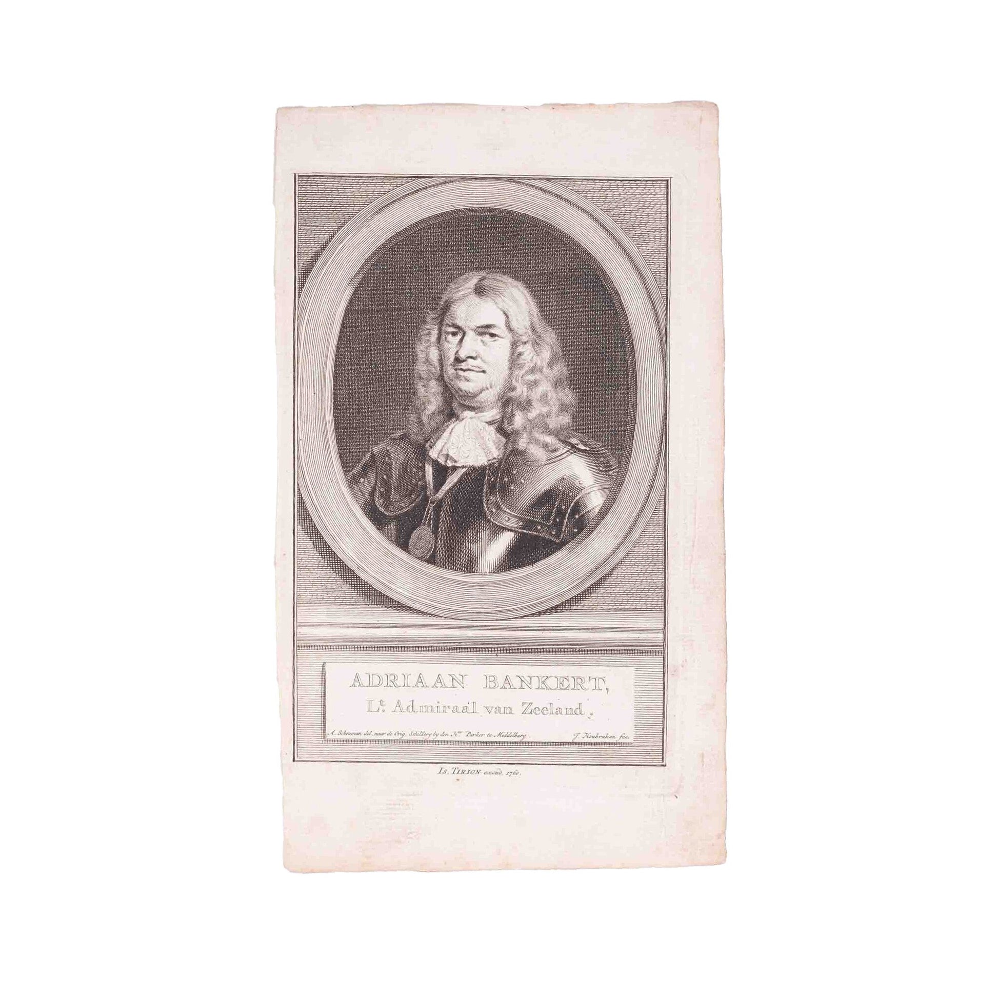 Vier portretten van admiralen, J. Houbraken, ca. 1749-1760-2