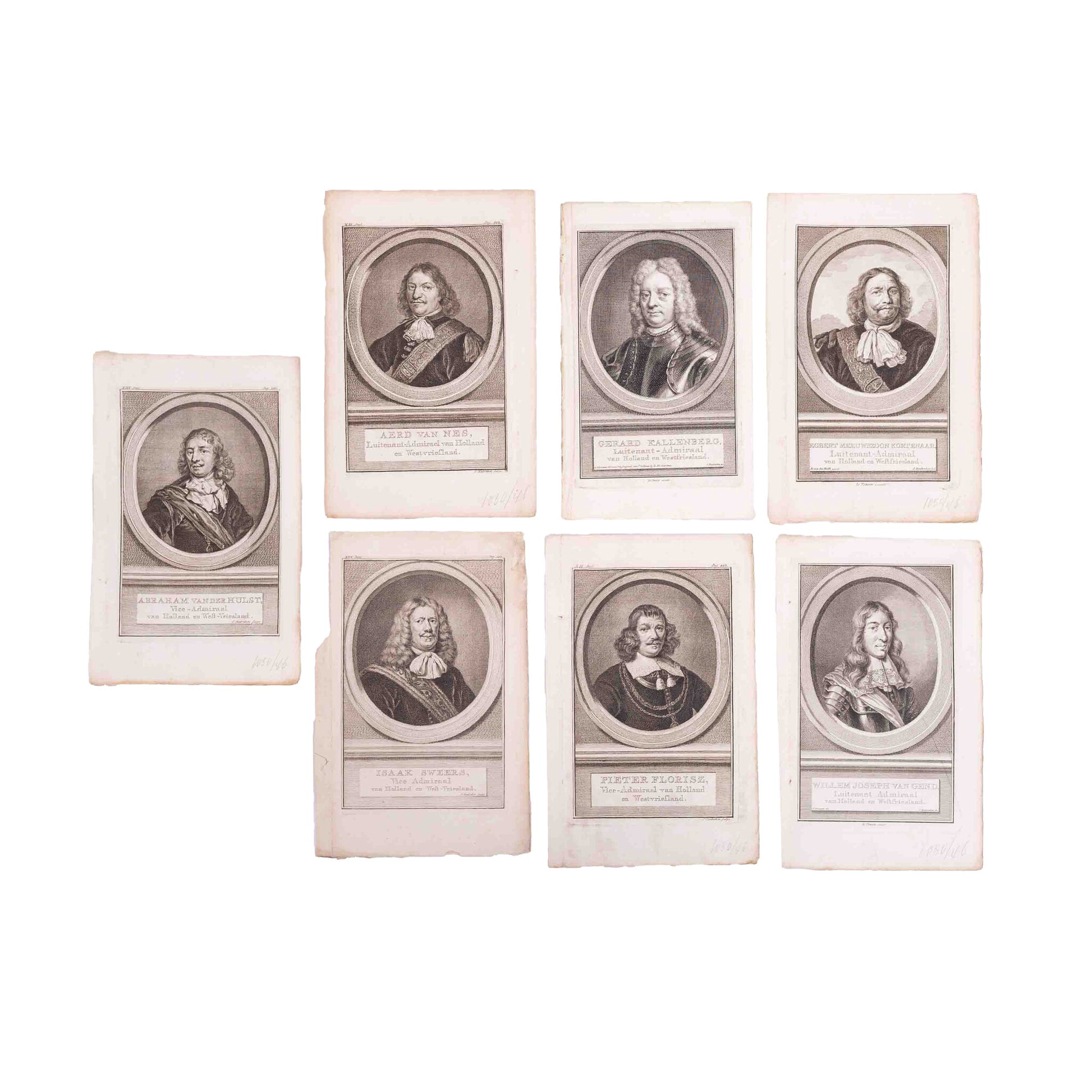 Zeven portretten van zeevaarders uit West-Friesland, ca. 1749-1760-1