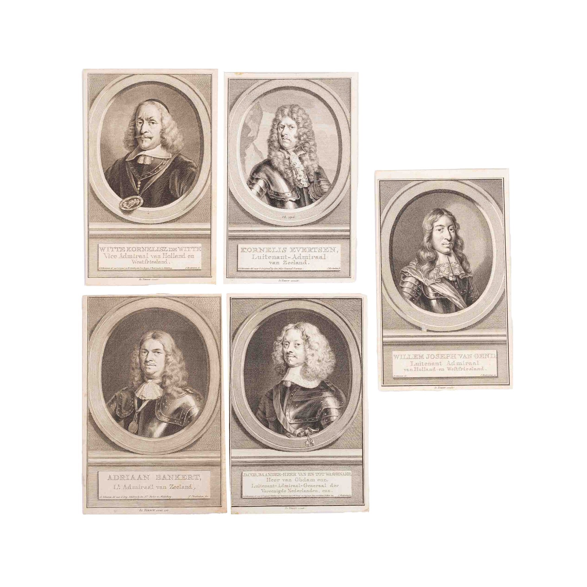 Vijf portretten van admiralen, J. Houbraken, ca. 1749-1760-zoom-1