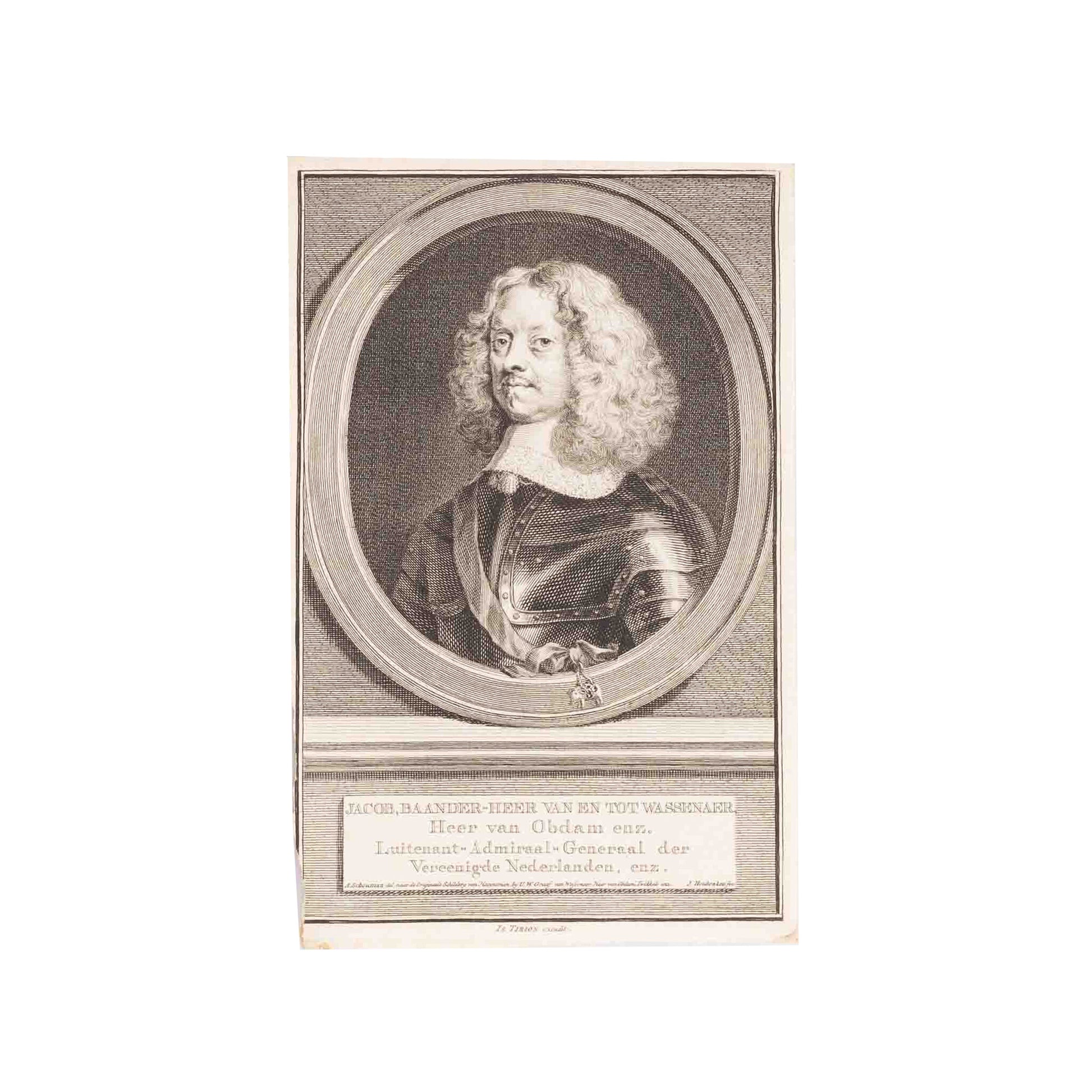 Vijf portretten van admiralen, J. Houbraken, ca. 1749-1760-5