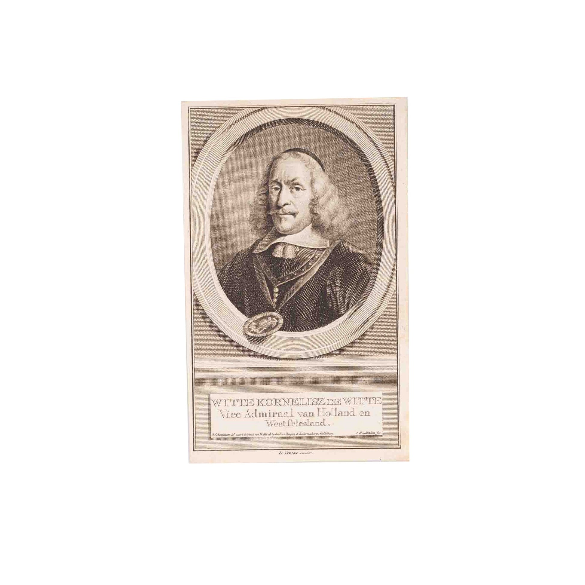 Vijf portretten van admiralen, J. Houbraken, ca. 1749-1760-2