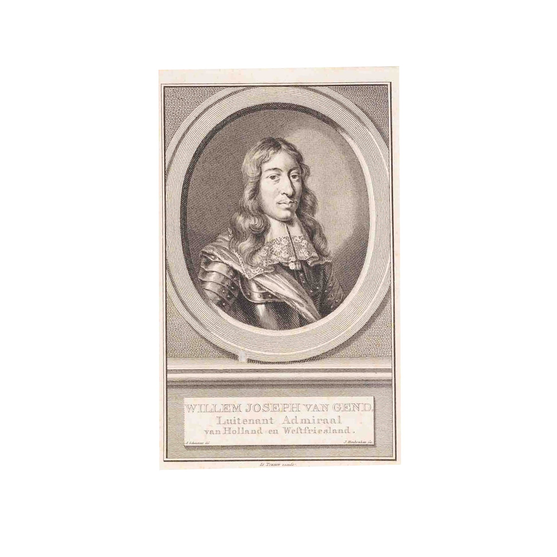 Vijf portretten van admiralen, J. Houbraken, ca. 1749-1760-6