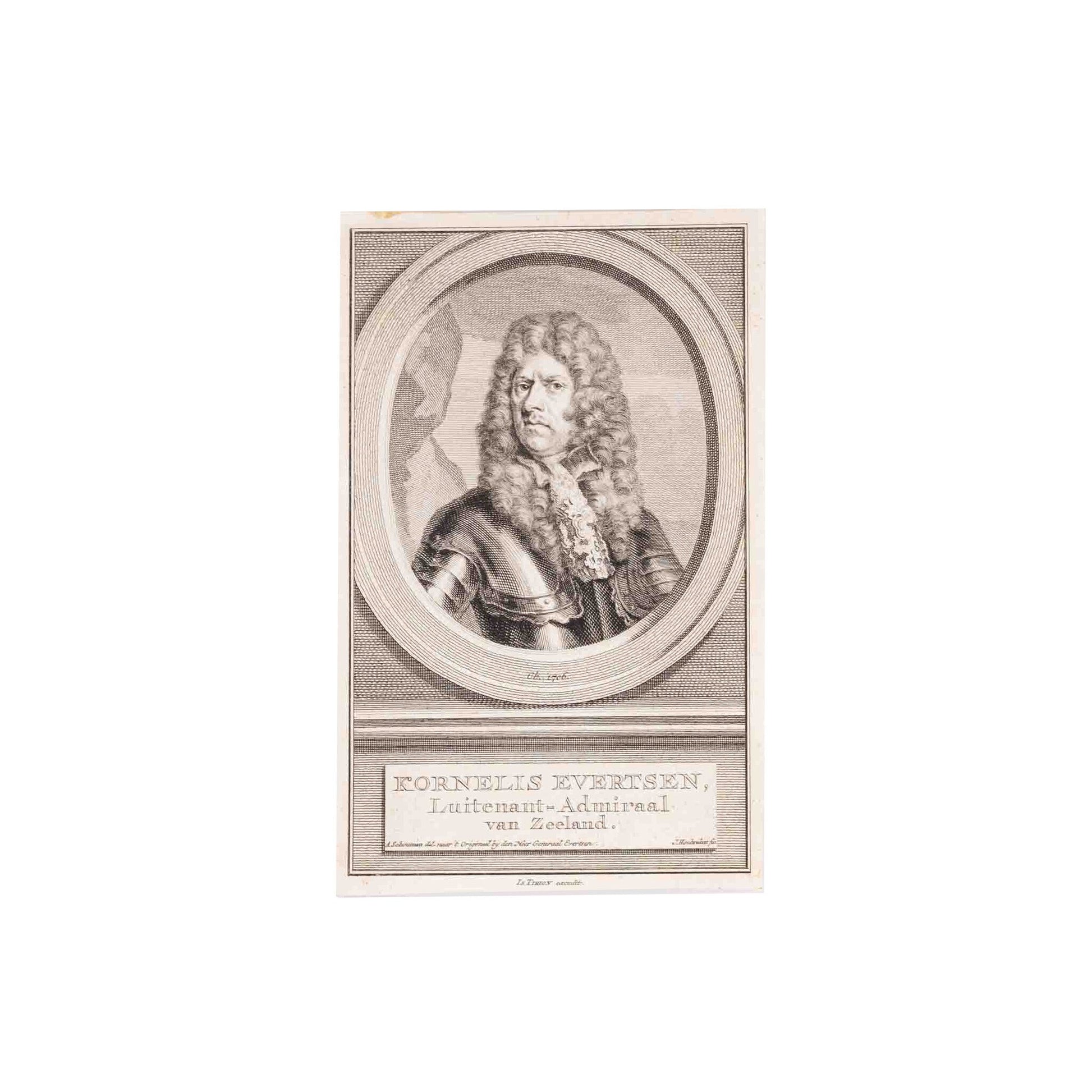 Vijf portretten van admiralen, J. Houbraken, ca. 1749-1760-3