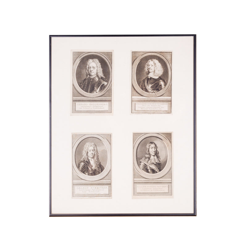 Vier portretten van luitenant-admiralen, J. Houbraken, ca. 1749-1760-zoom-