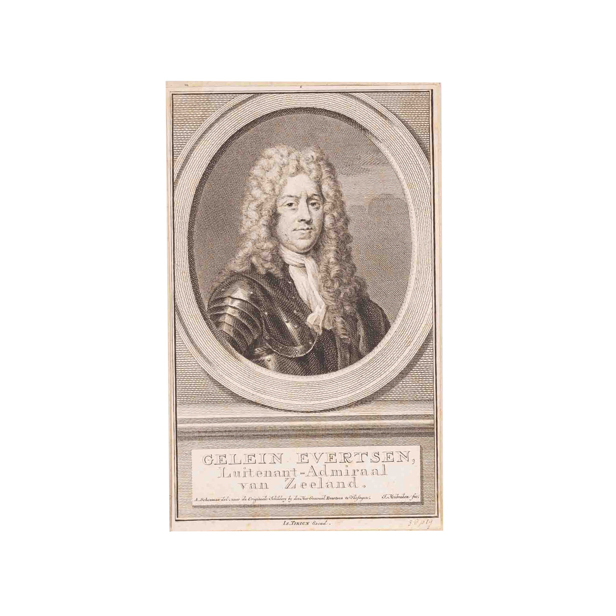 Vier portretten van luitenant-admiralen, J. Houbraken, ca. 1749-1760-zoom-3