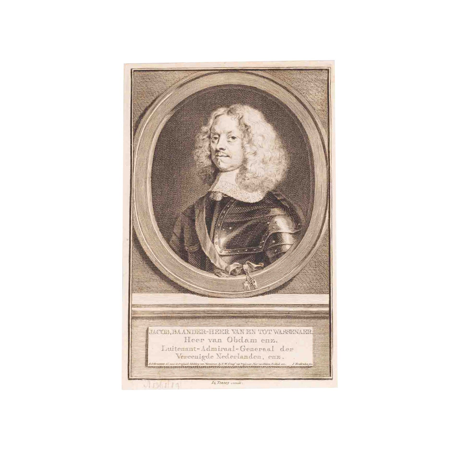 Vier portretten van luitenant-admiralen, J. Houbraken, ca. 1749-1760-5